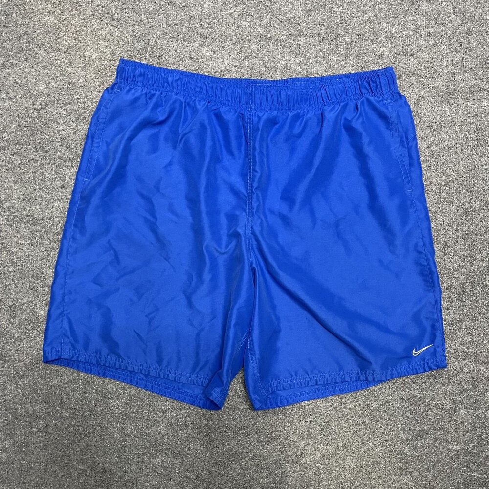 Nike Mens Blue Swim Trunks XL With Mesh Lining & Drawstring Adjustable Waist